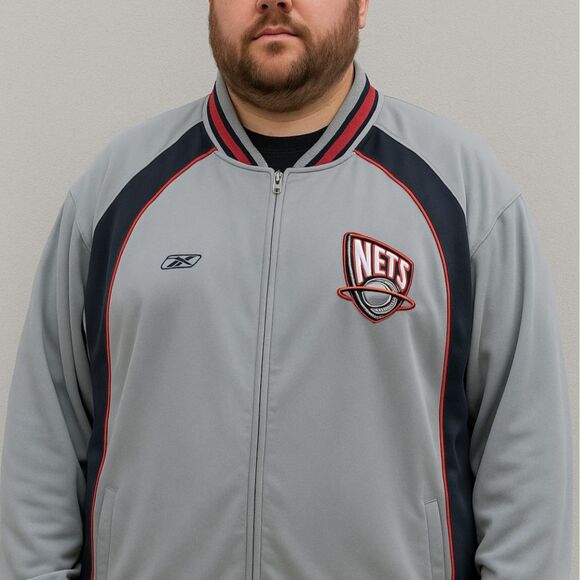 Vintage NBA New Jersey NETS Reebok Warmup Jacket Sz 2XL Basketball Fans Apparel - Picture 1 of 13
